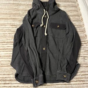 American Eagle waffle shacket button up